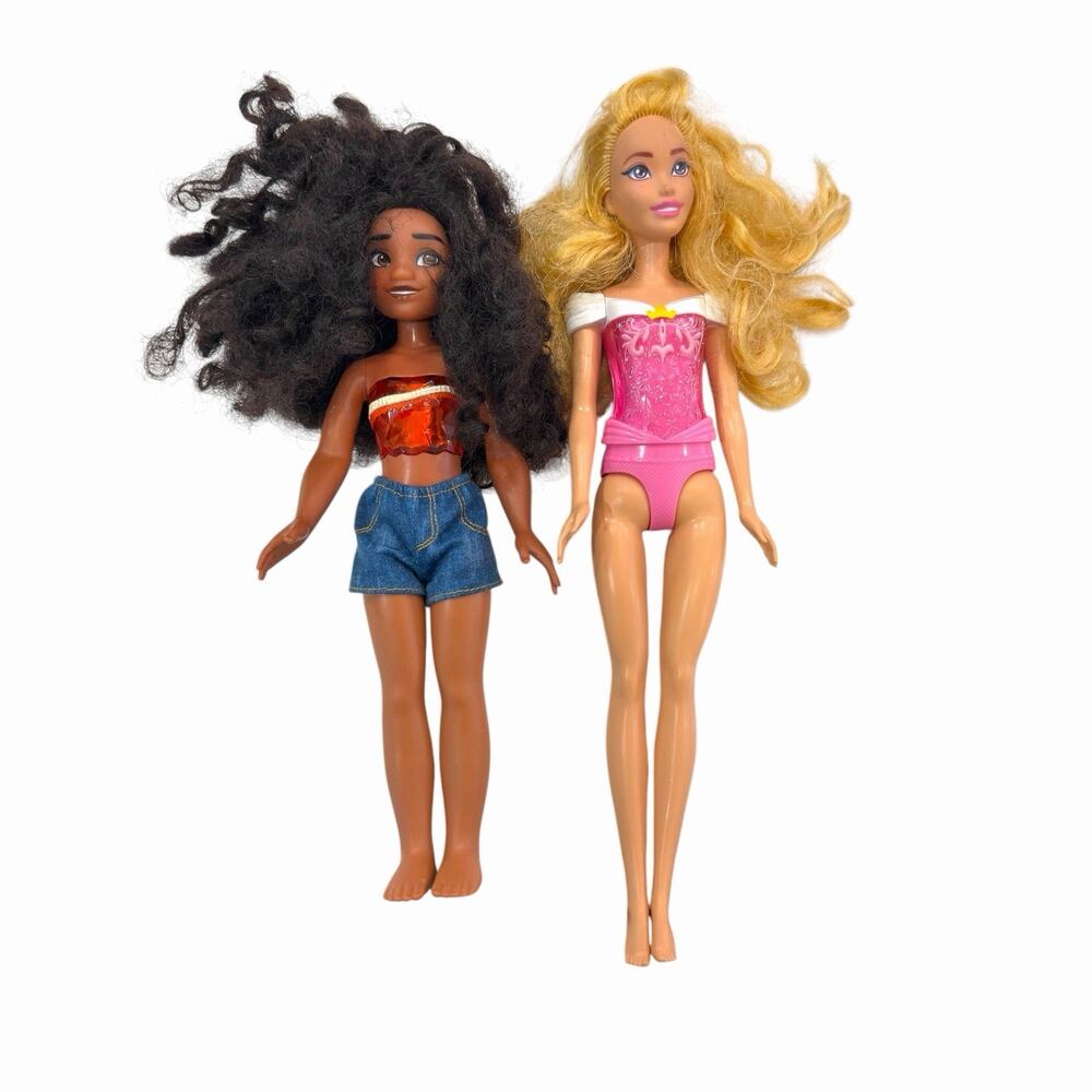 Disney Princess Doll Lot - Comfy Squad Moana & Royal Bath Aurora